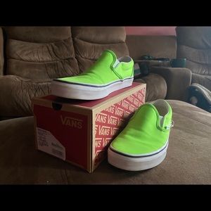 Neon Green SlipOn Vans